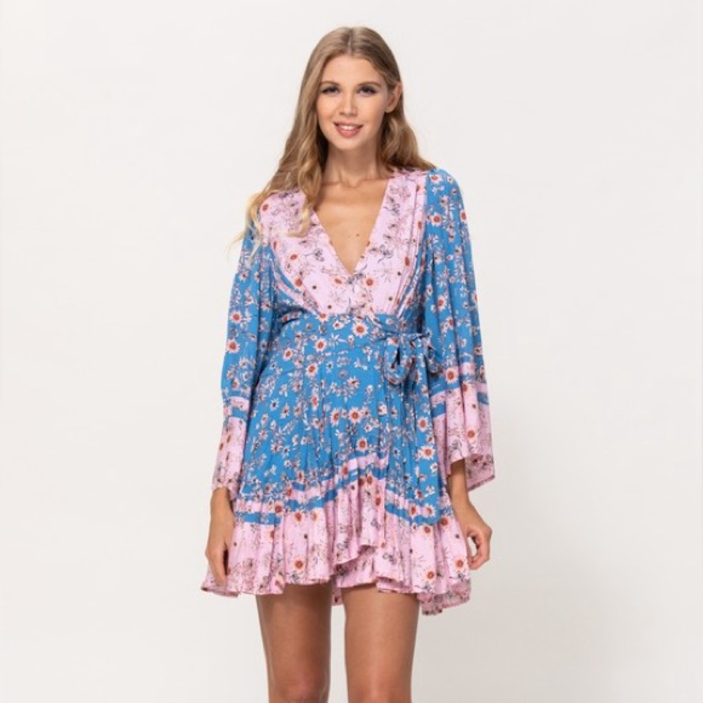New Cotton Candy Vacay Wrap Dress